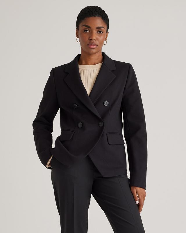 Ultra-Stretch Ponte Double Breasted Blazer Product Image