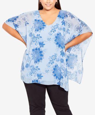 Plus Size Bella Overlay V-neck Top Product Image