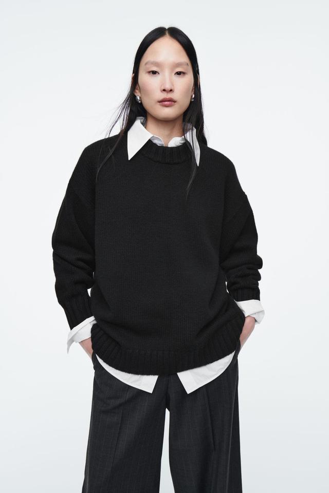 CHUNKY PURE CASHMERE CREW-NECK JUMPER Product Image