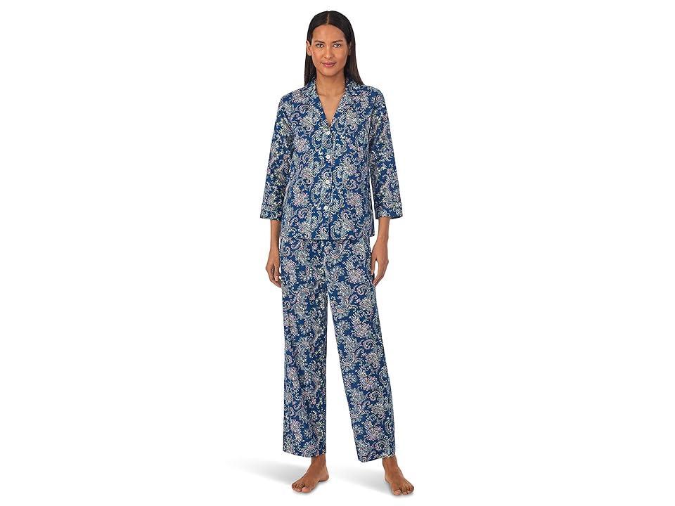 Lauren Ralph Lauren Womens 2-Pc. 3/4-Sleeve Printed Pajamas Set Product Image