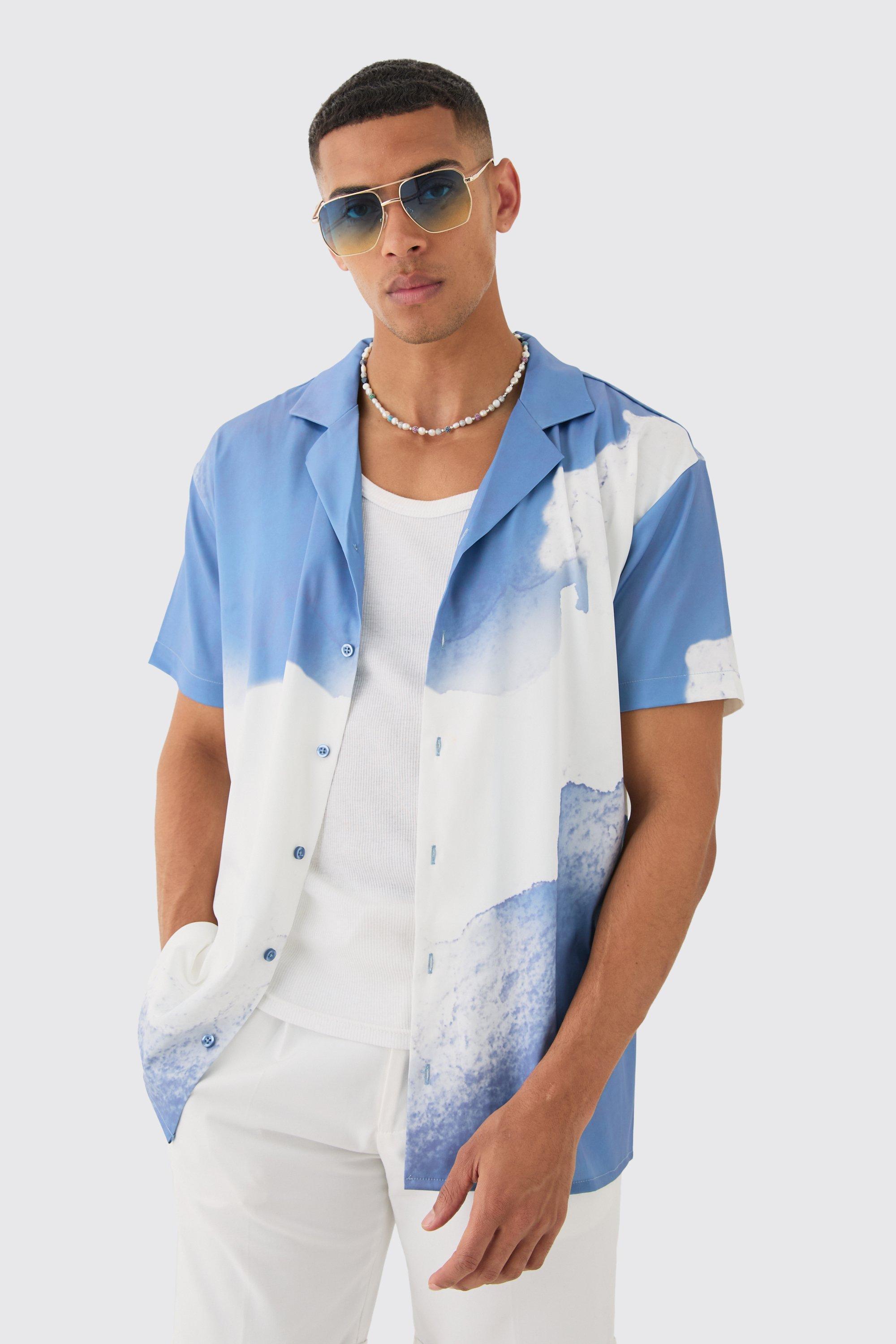 Oversized Revere Cloud Short Sleeve Shirt | boohooMAN USA Product Image