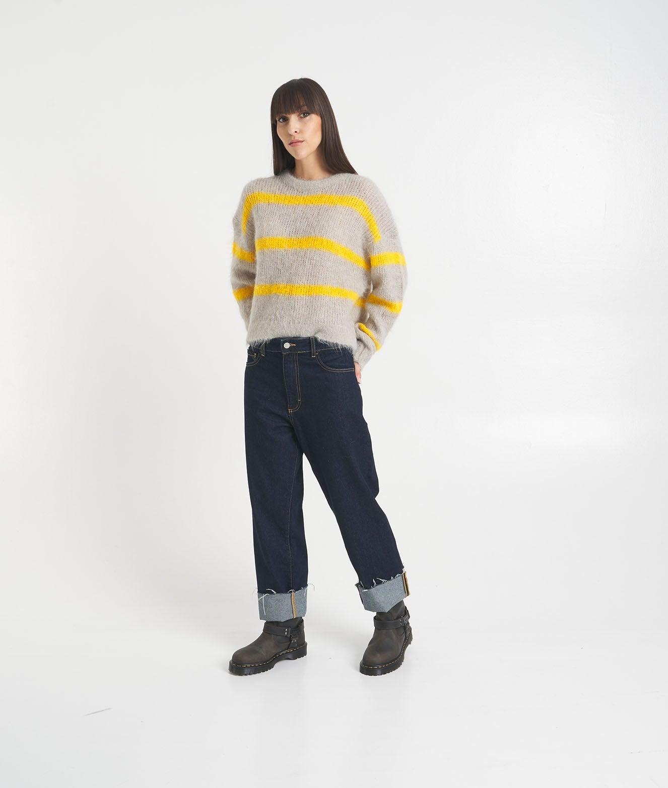 Pullover in maglia a righe 'Bymi' Female Product Image