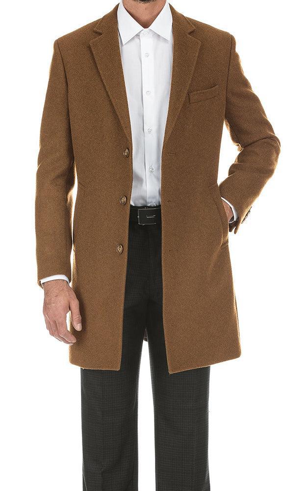 English Laundry Camel Fall/Winter Essential Slim Fit Overcoat Wool Blend product image