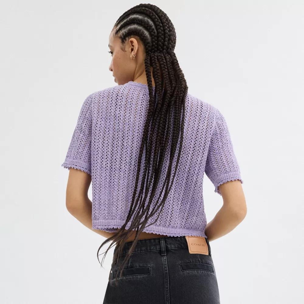 Cropped Knit Button Up Top Product Image