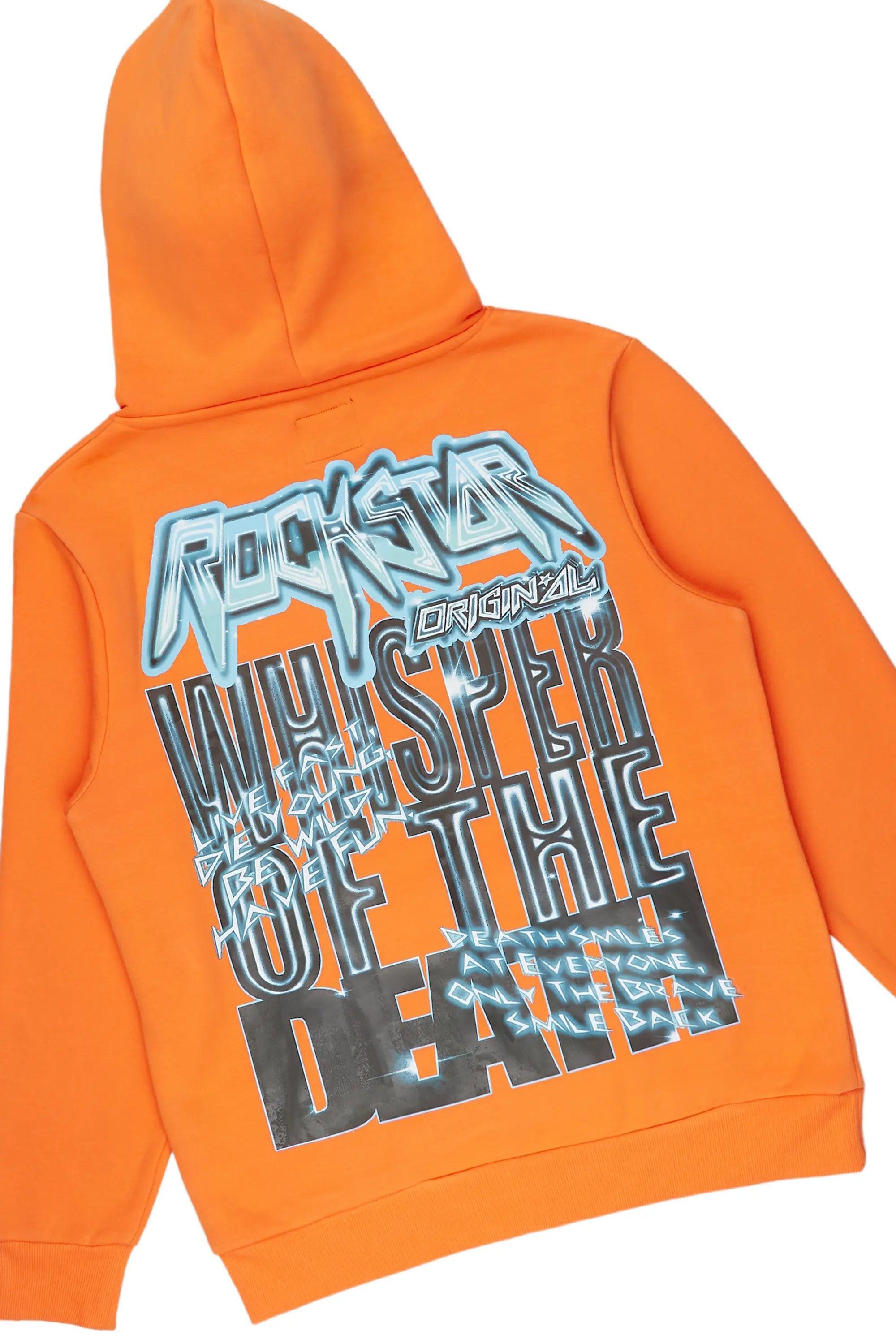 Obern Orange Graphic Hoodie/Stacked Flare Pant Track Set Male Product Image