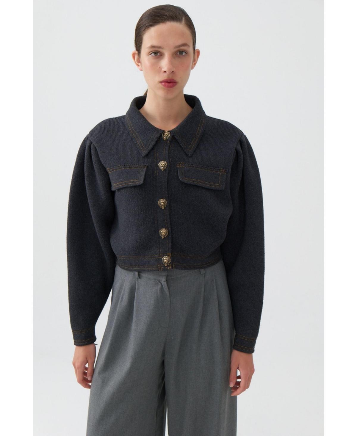 Nocturne Womens Shirt Collar Crop Jacket product image