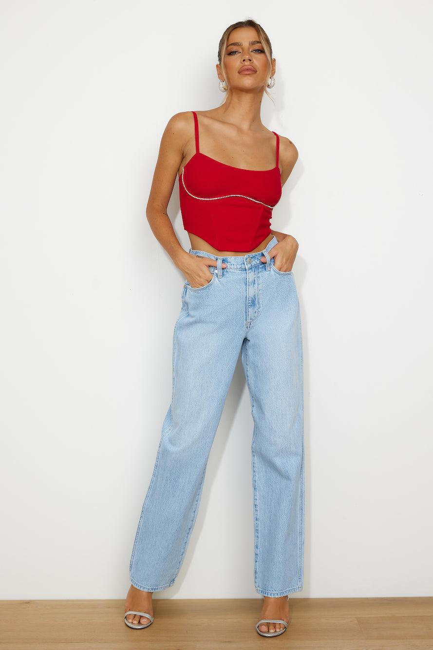 Glam Look Crop Top Red Product Image