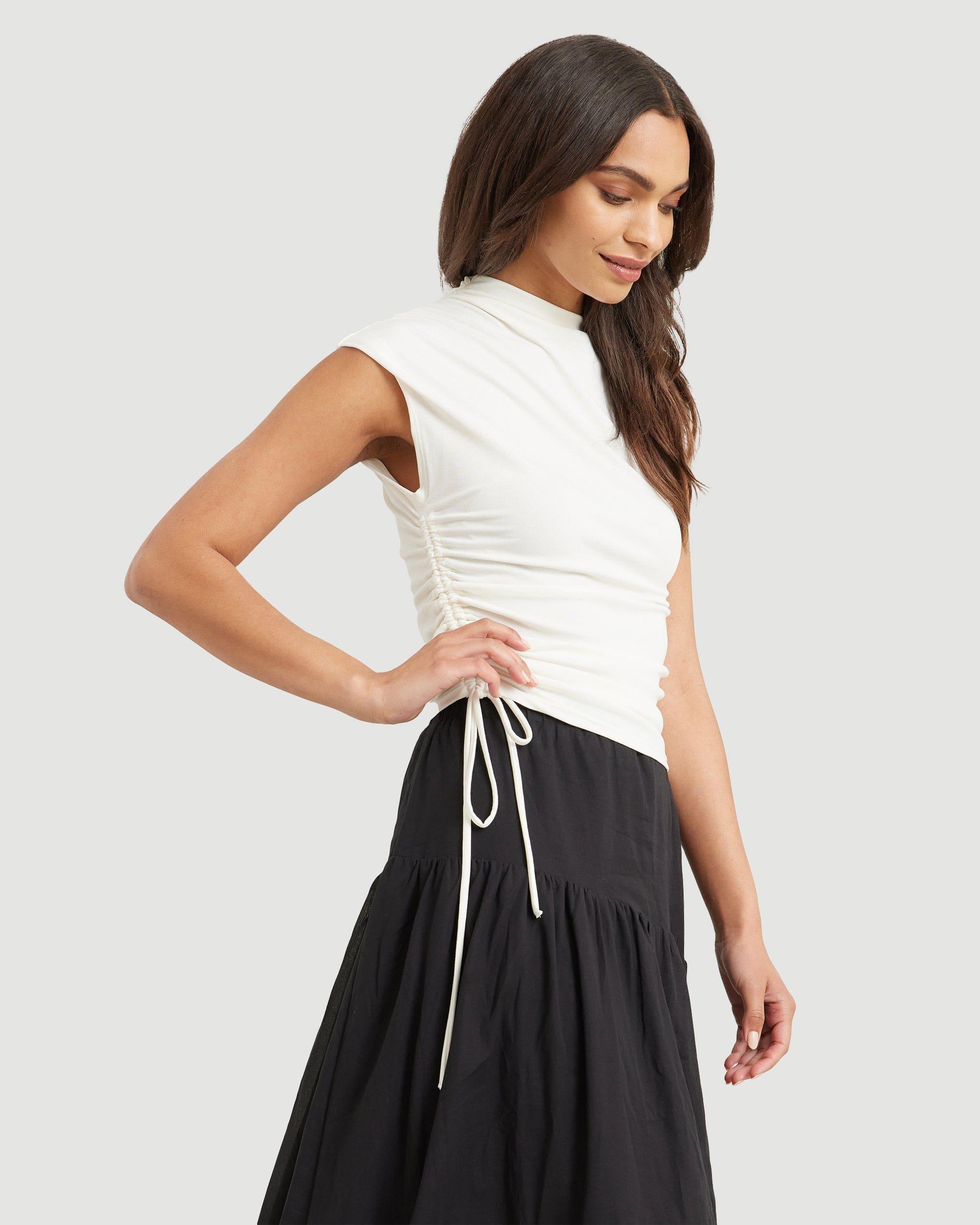 Jocelyn Asymmetric Ruched-Side Tee Product Image