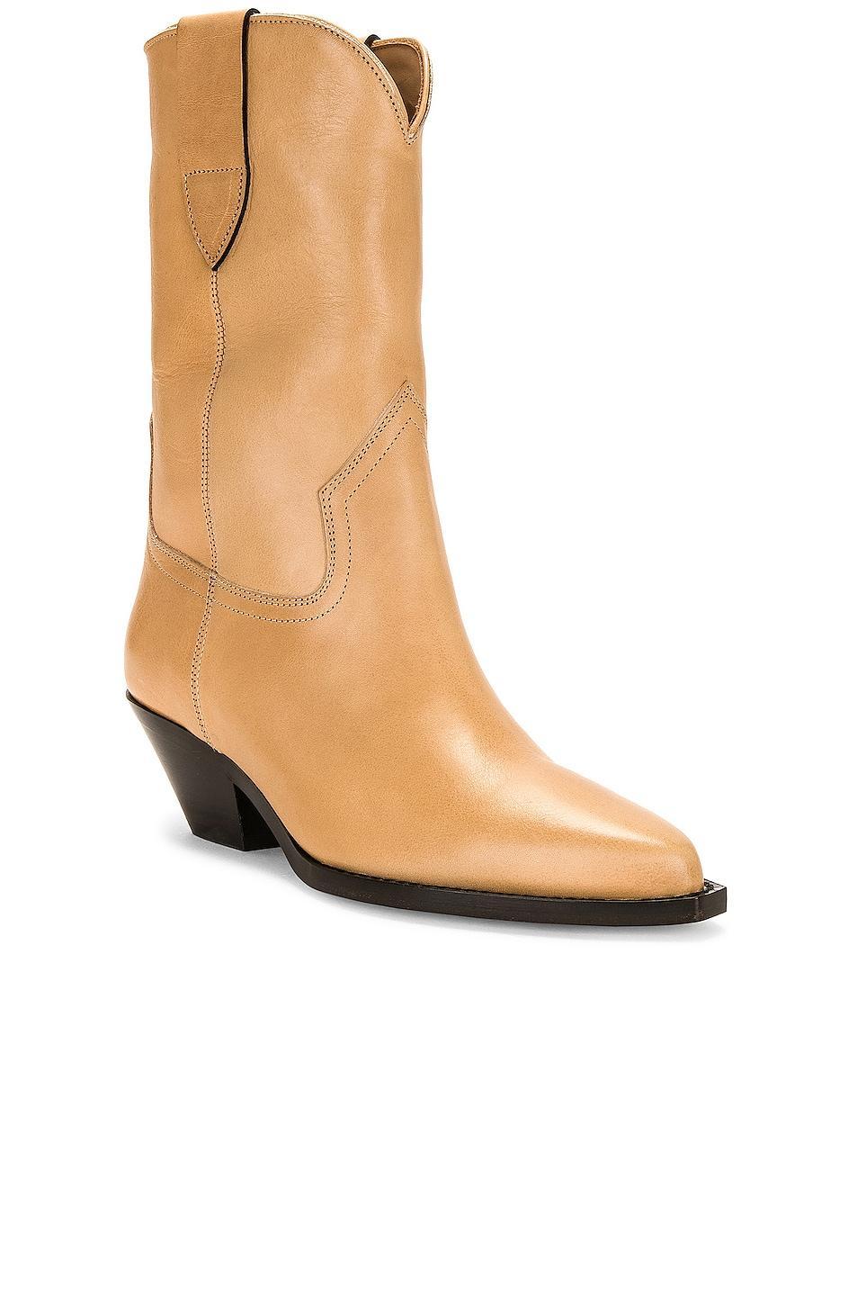 Isabel Marant Dahope Leather Twist Boot in Natural - Tan. Size 36 (also in ). Product Image