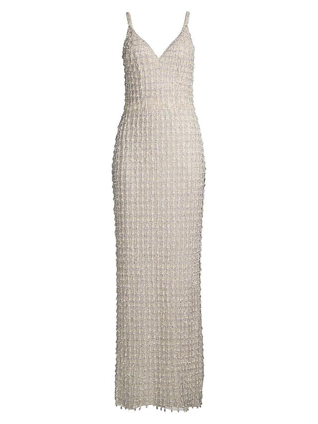 Womens Drop Beaded Column Gown Product Image