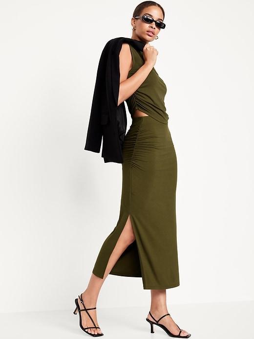 Ruched Maxi Skirt Product Image