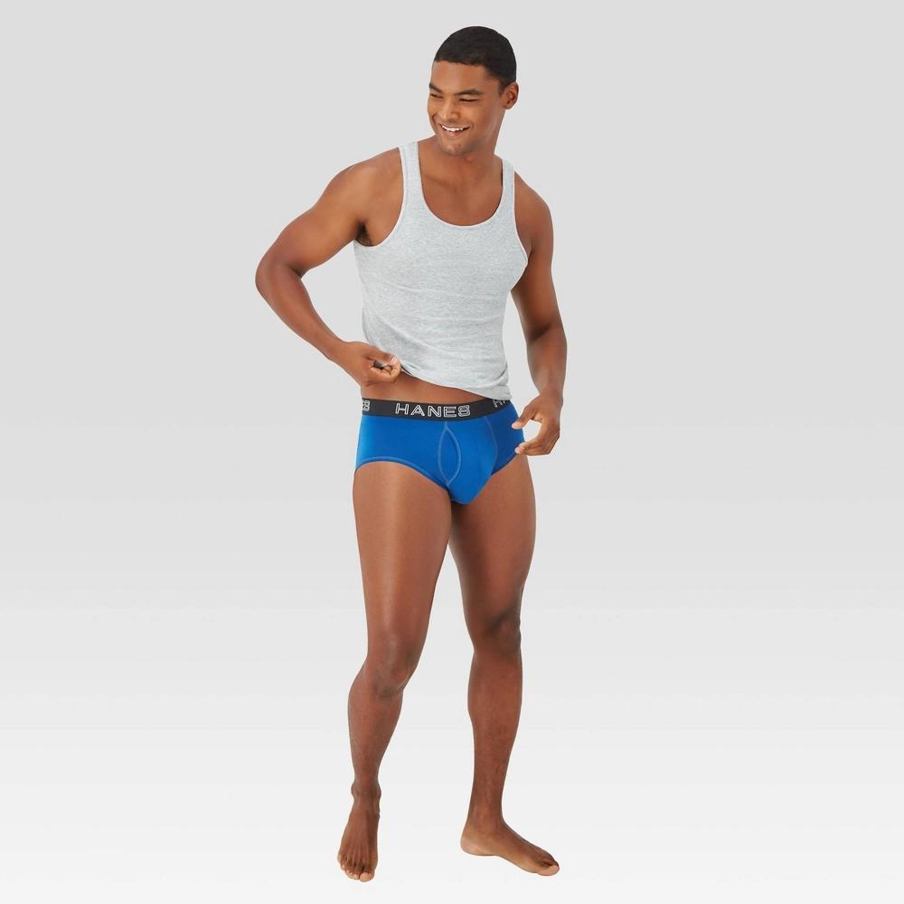 Hanes Premium Mens Briefs with Total Support Pouch 3pk Blue/Black Product Image