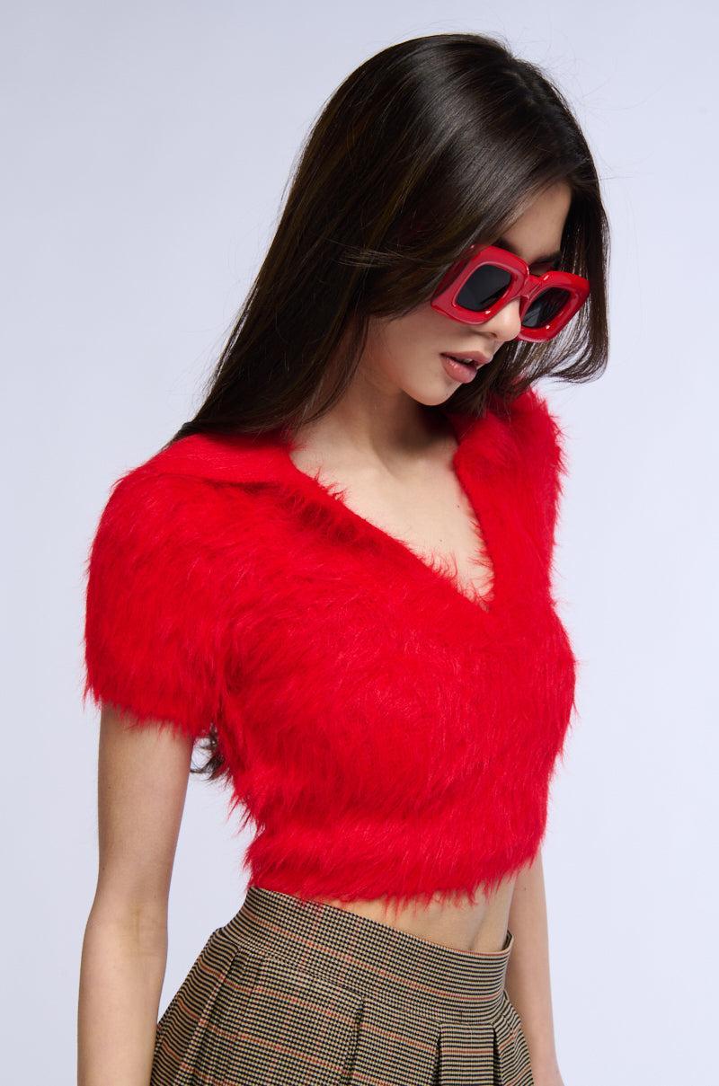 LIFE OF THE PARTY FUZZY KNIT TOP Product Image