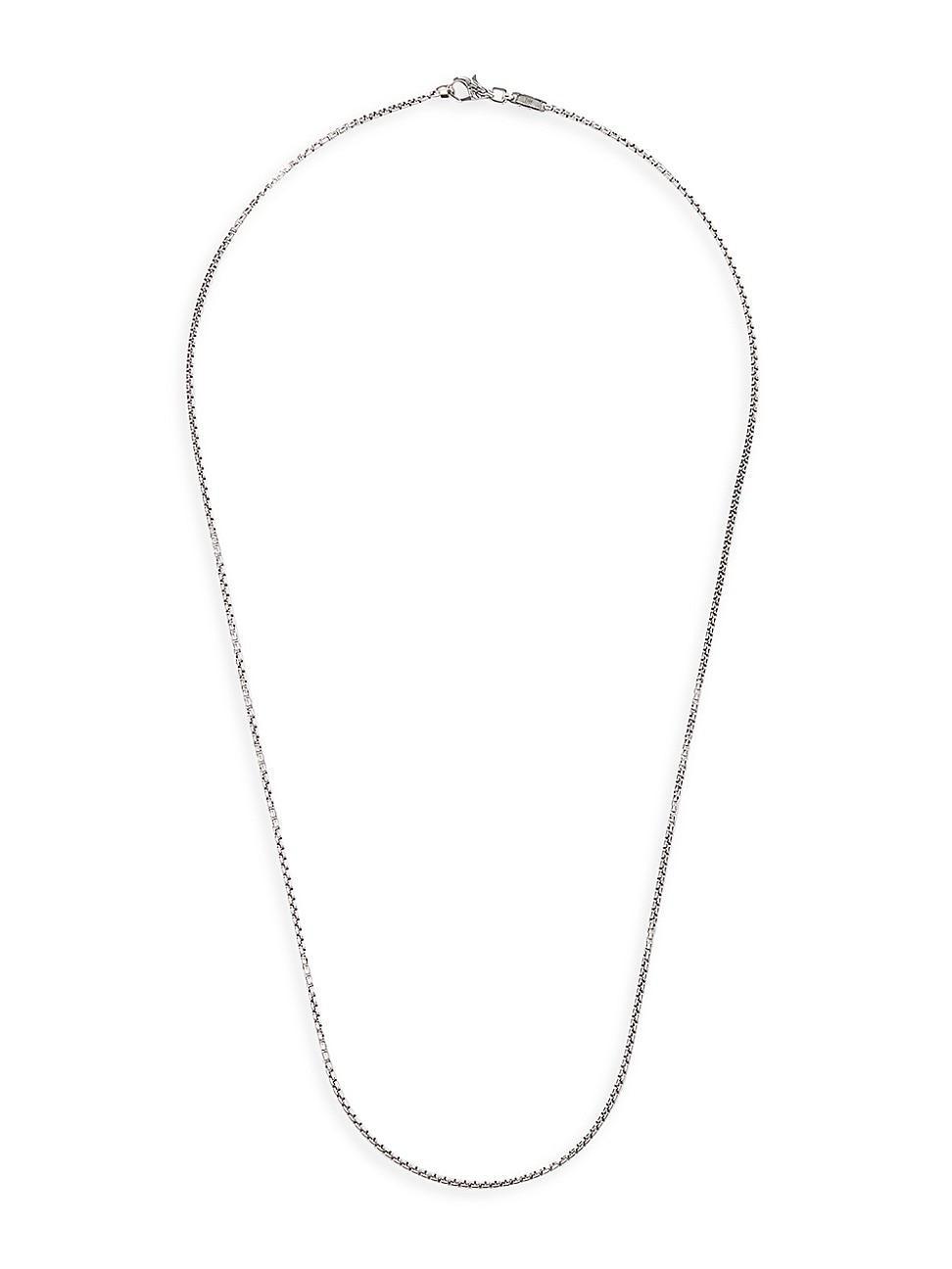 Mens Sterling Silver Box Chain Necklace Product Image