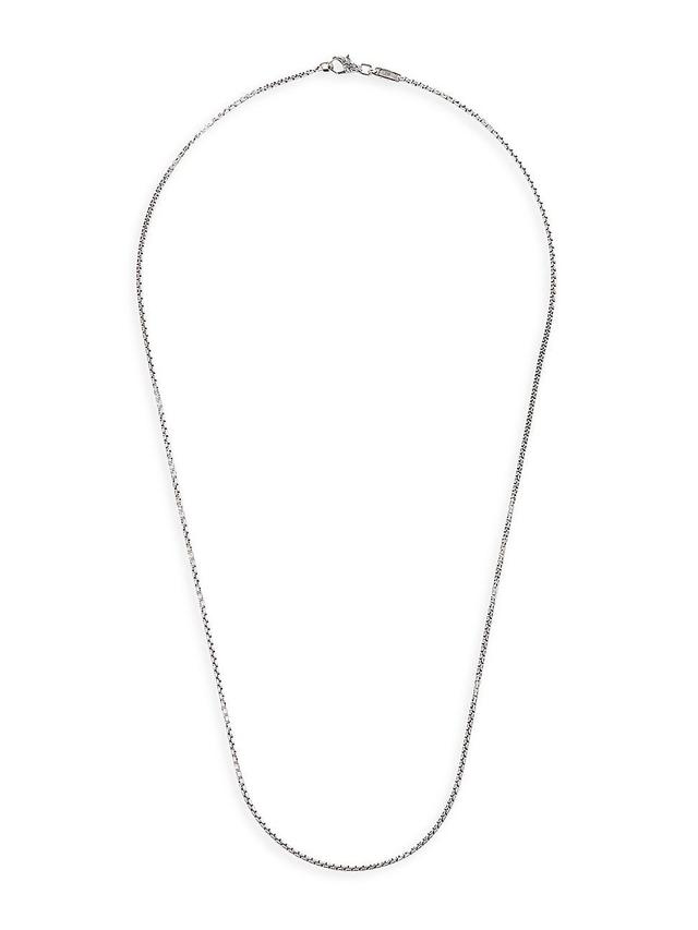 Mens Sterling Silver Box Chain Necklace Product Image