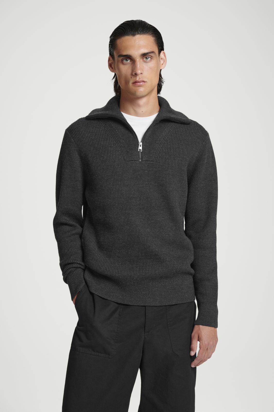 MERINO WOOL HALF-ZIP JUMPER Product Image