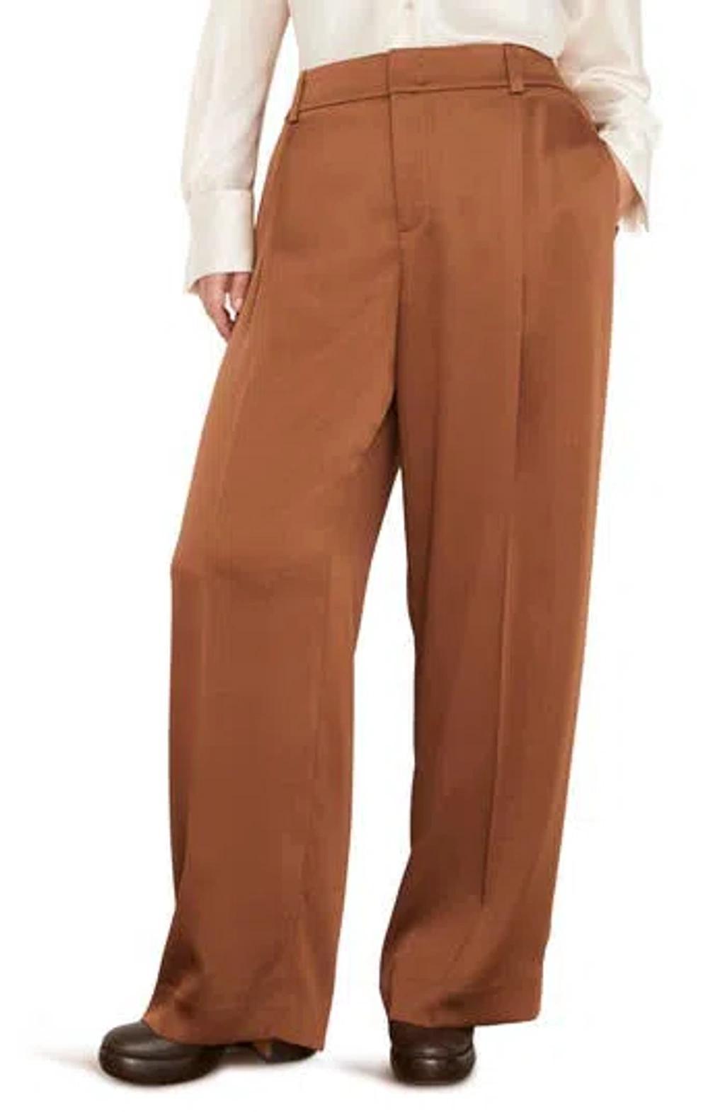 VINCE Tailored Wide Leg Trousers In Tobacco Product Image