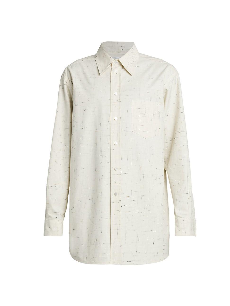 Mens Criss Cross Cotton Button-Front Shirt Product Image