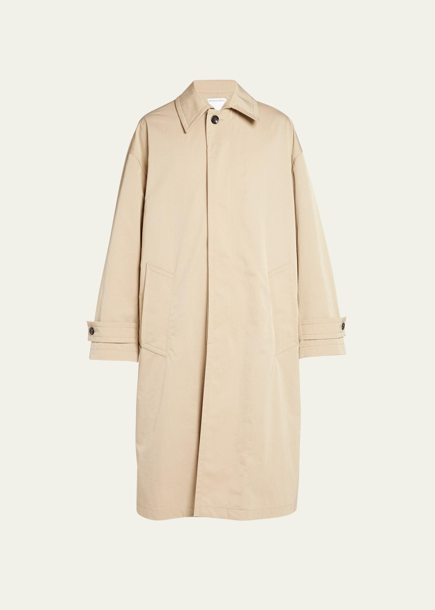 Mens Tech Nylon Oversized Trench Coat Product Image