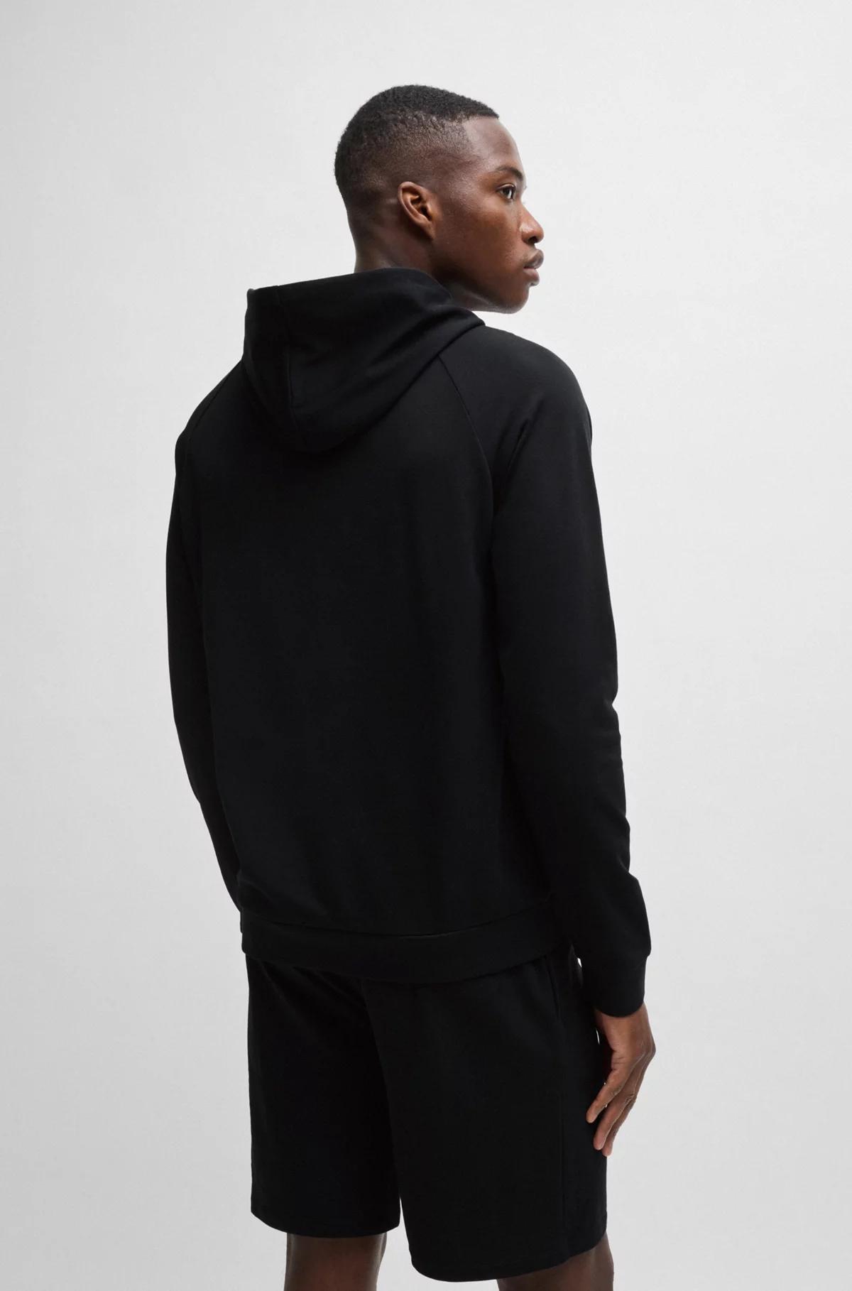 Boss Cotton-Terry Regular-Fit Hoodie with Foil-Print Logo Product Image