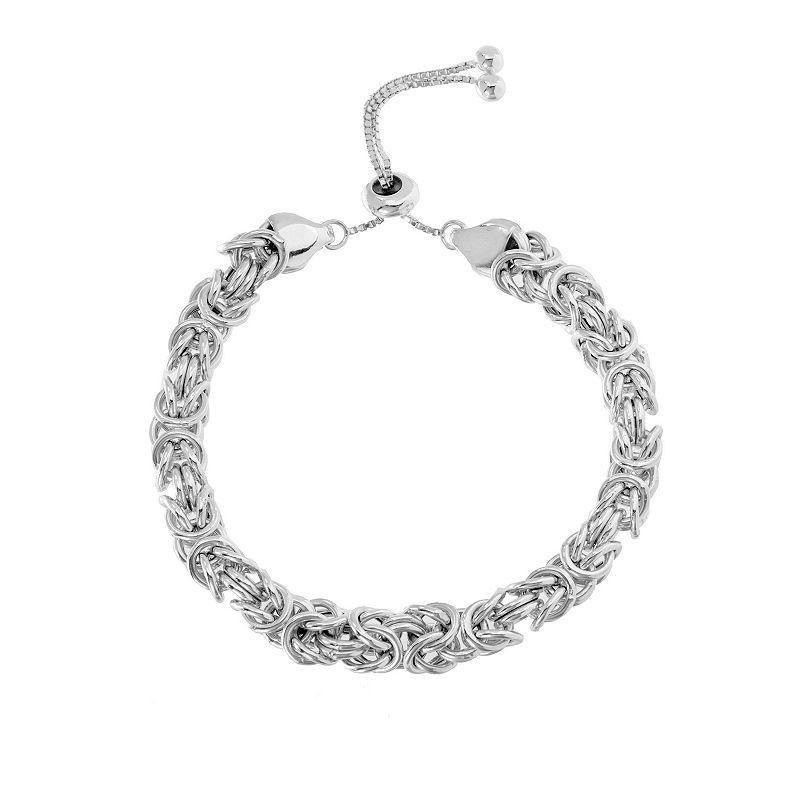 Sterling Silver Byzantine Adjustable Bracelet, Womens Product Image