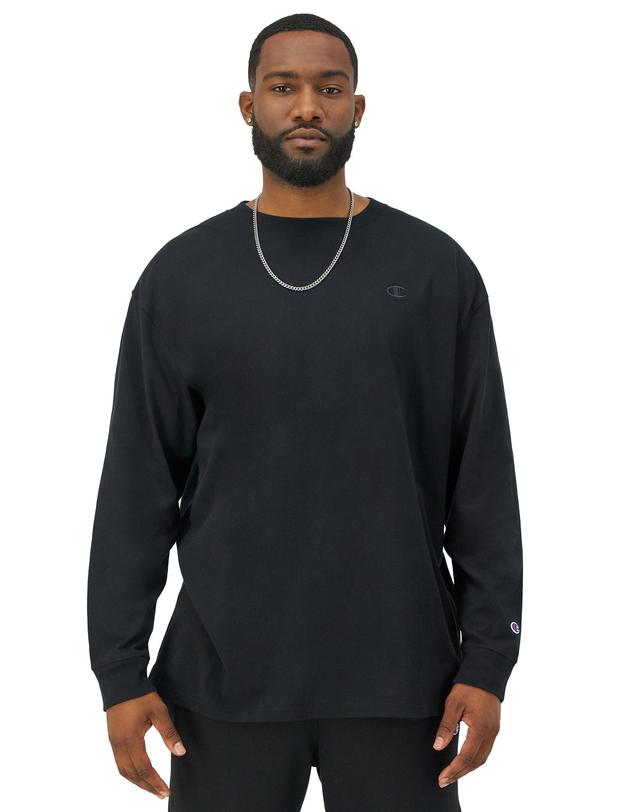 Mens Champion Classic Long-Sleeve T-Shirt (Big & Tall) Oxford Grey 3XT Product Image