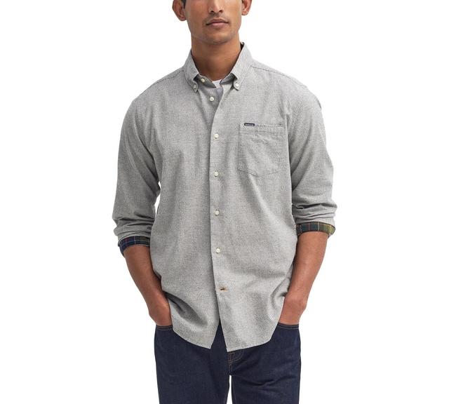 Barbour Mens Turner Tailored-Fit Micro-Houndstooth Button-Down Shirt Product Image