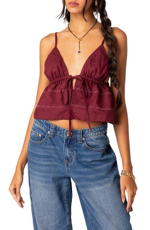 EDIKTED Candy Tie Front Crop Camisole Product Image