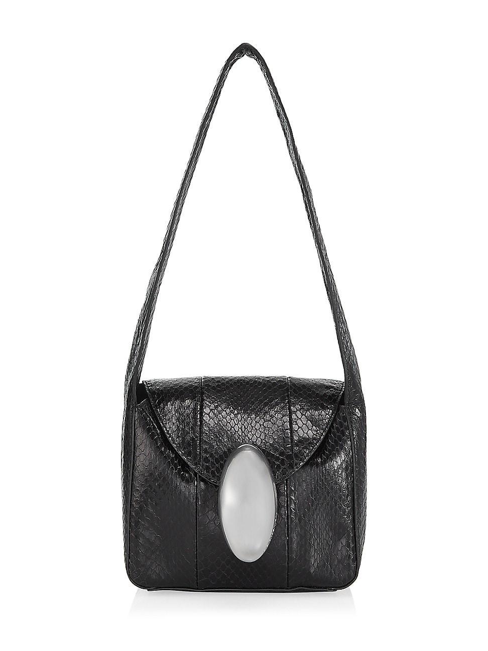 Womens Small Dome Snakeskin Hobo Bag Product Image