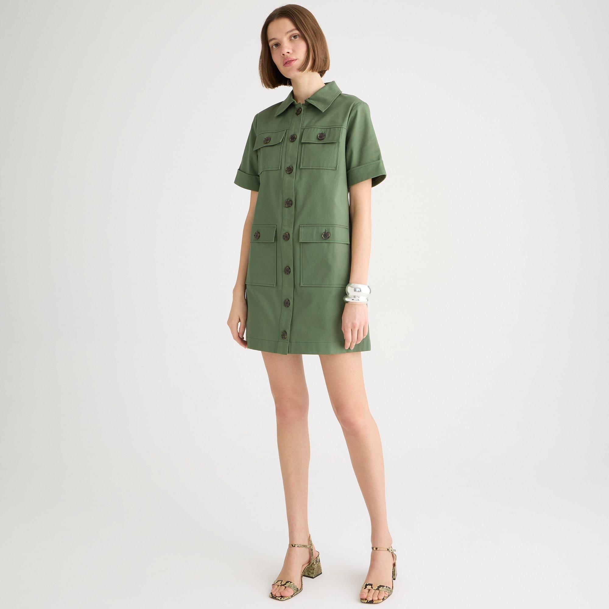 Gamine shirtdress in stretch twill Product Image