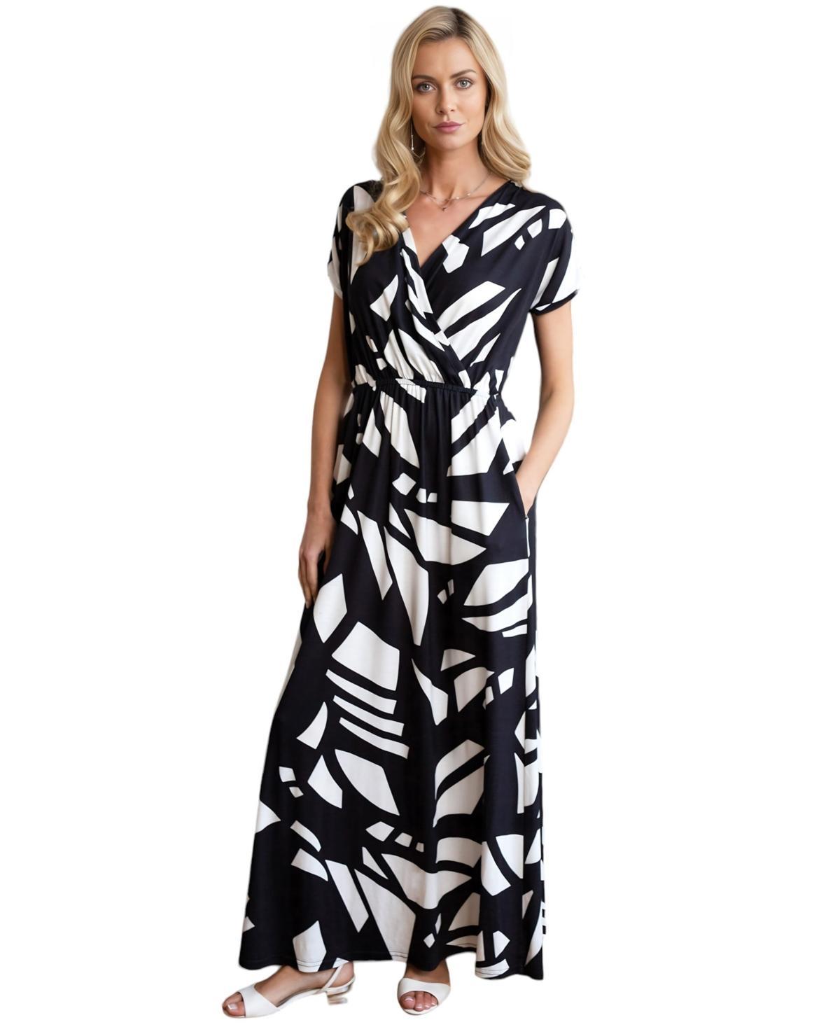 Hotsquash London Womens Faux-Wrap Jersey Maxi Dress - Matisse black Product Image