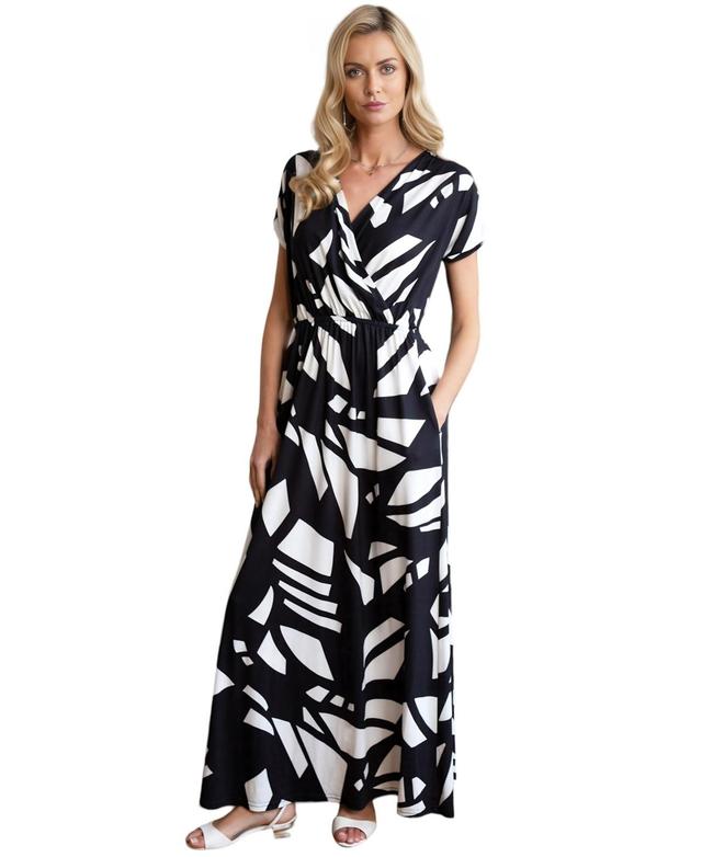 Hotsquash London Womens Faux-Wrap Jersey Maxi Dress - Matisse black Product Image