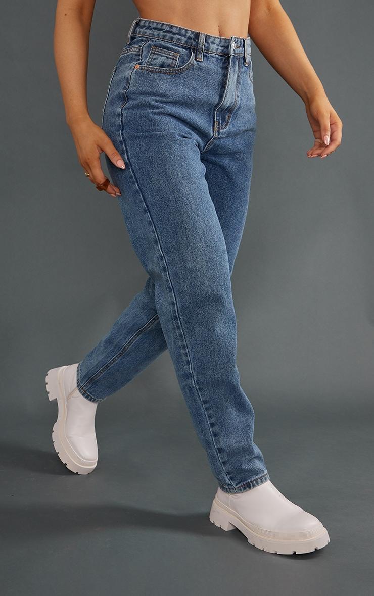 PRETTYLITTLETHING Vintage Wash Mom Jeans Product Image