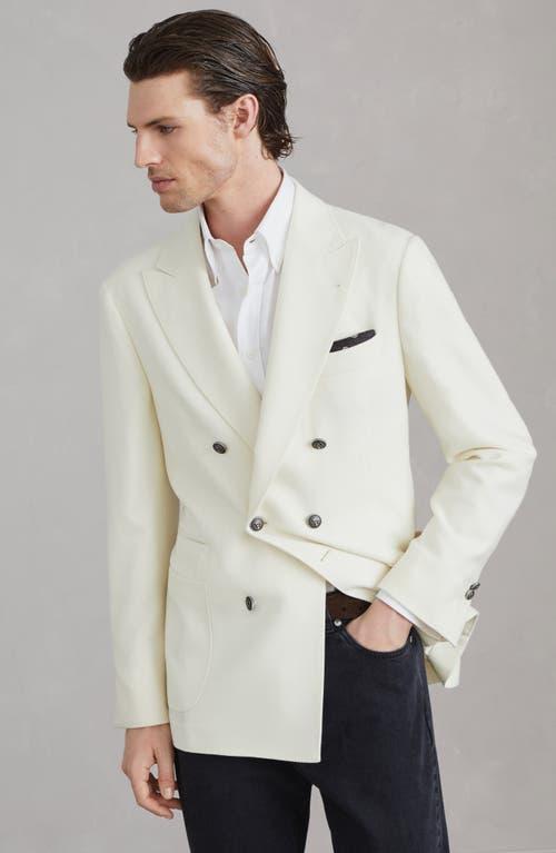 BRUNELLO CUCINELLI Diagonal Twill Unconstructed Blazer In White Product Image