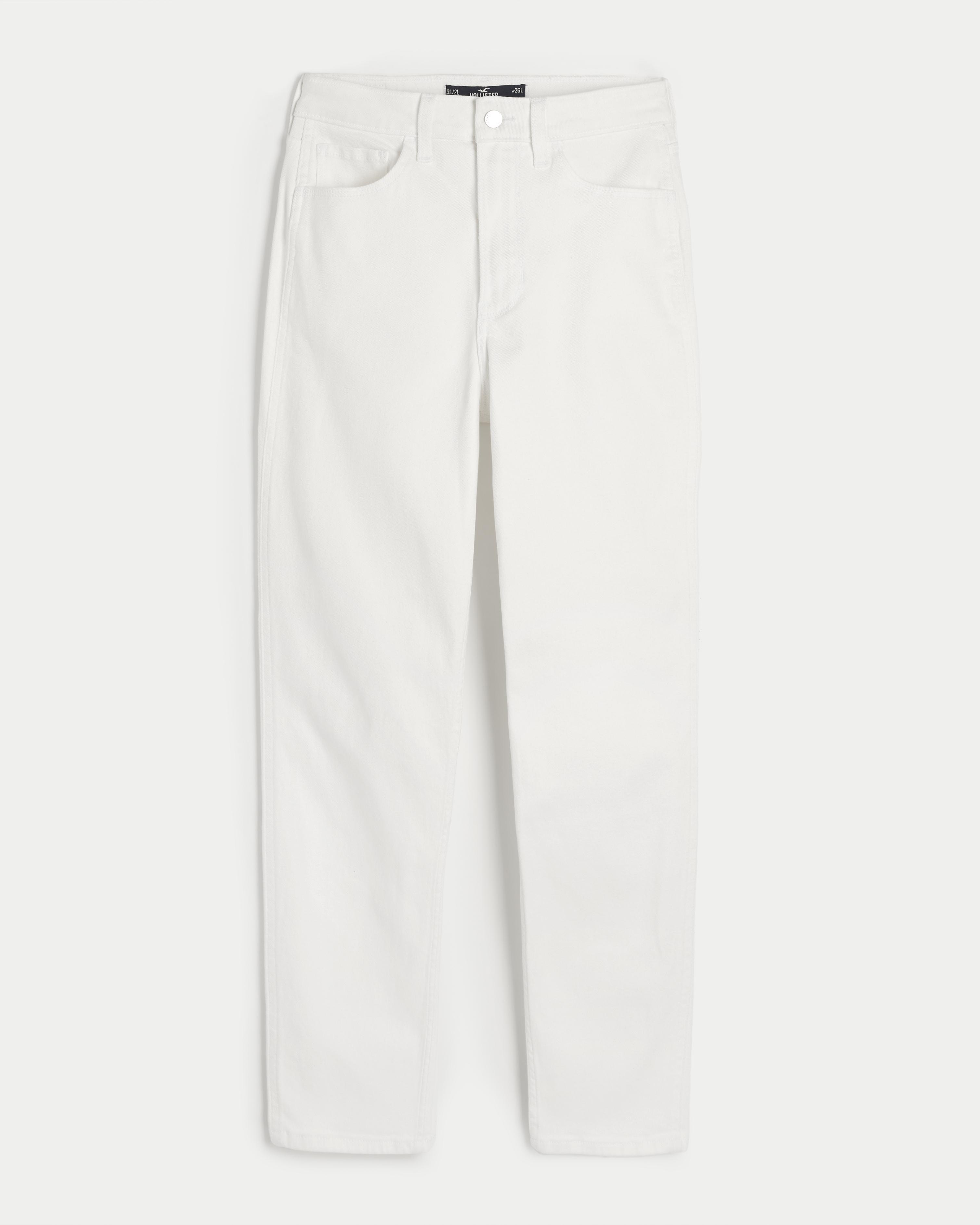 Ultra High-Rise White Mom Jeans Product Image