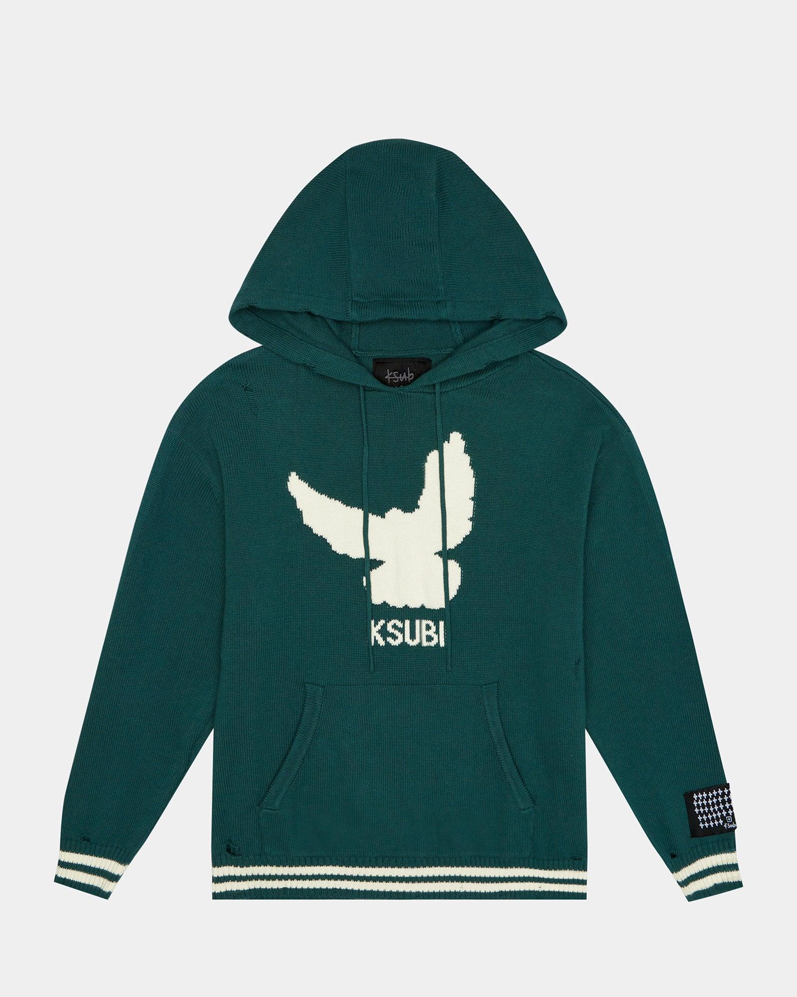 FLIGHT KNIT HOODIE GREEN Male Product Image