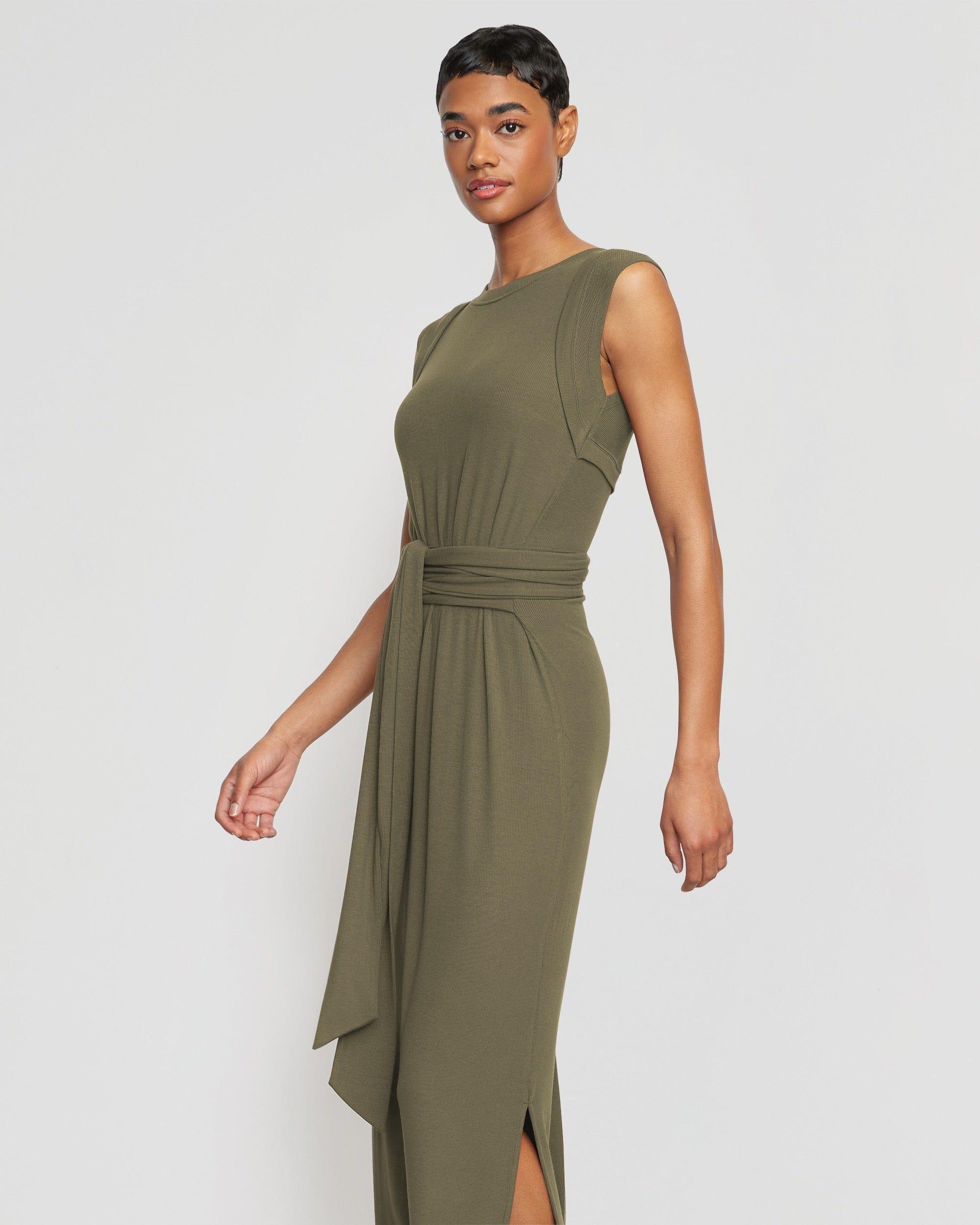 Ami Ribbed Tie-Waist Dress Product Image