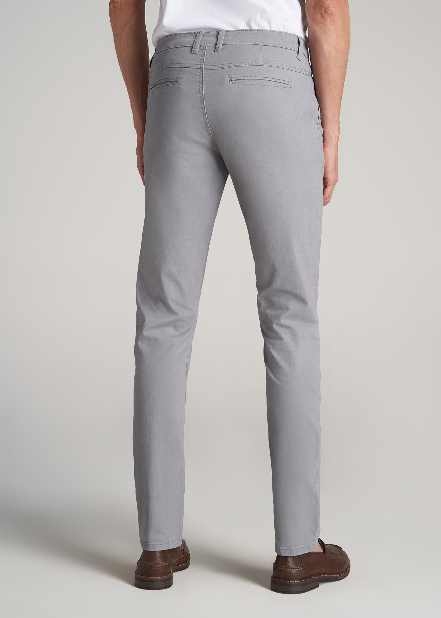 Carman TAPERED Chinos in Pebble Grey - Pants for Tall Men Product Image