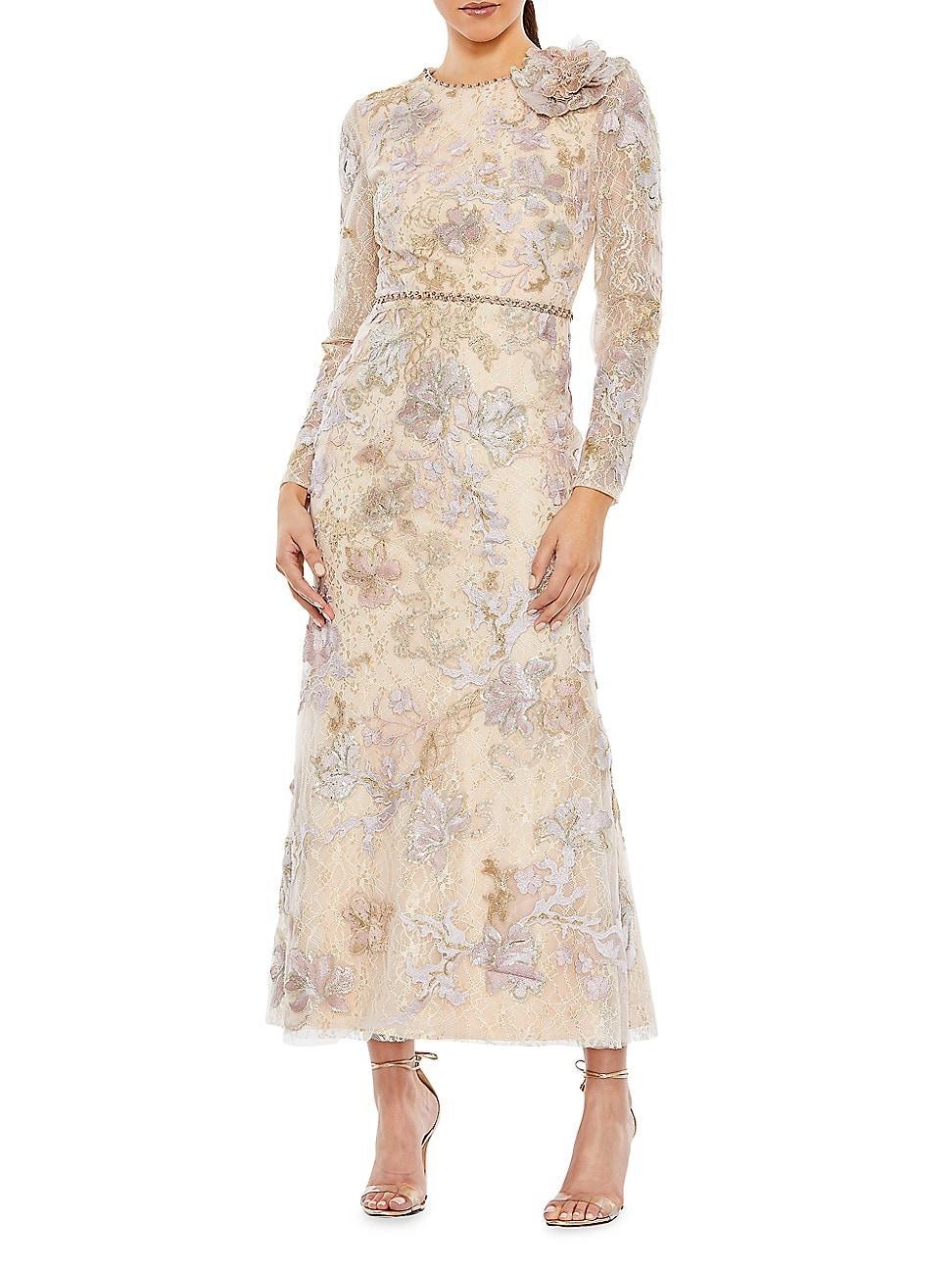 Womens Floral Appliqu Cocktail Dress Product Image