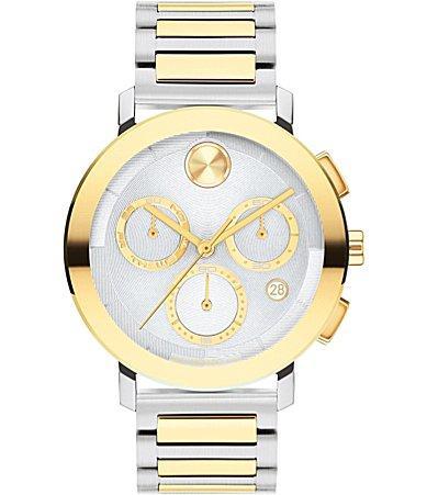 Movado Bold Mens Evolution 2.0 Quartz Chronograph Two Tone Stainless Steel Bracelet Watch Product Image