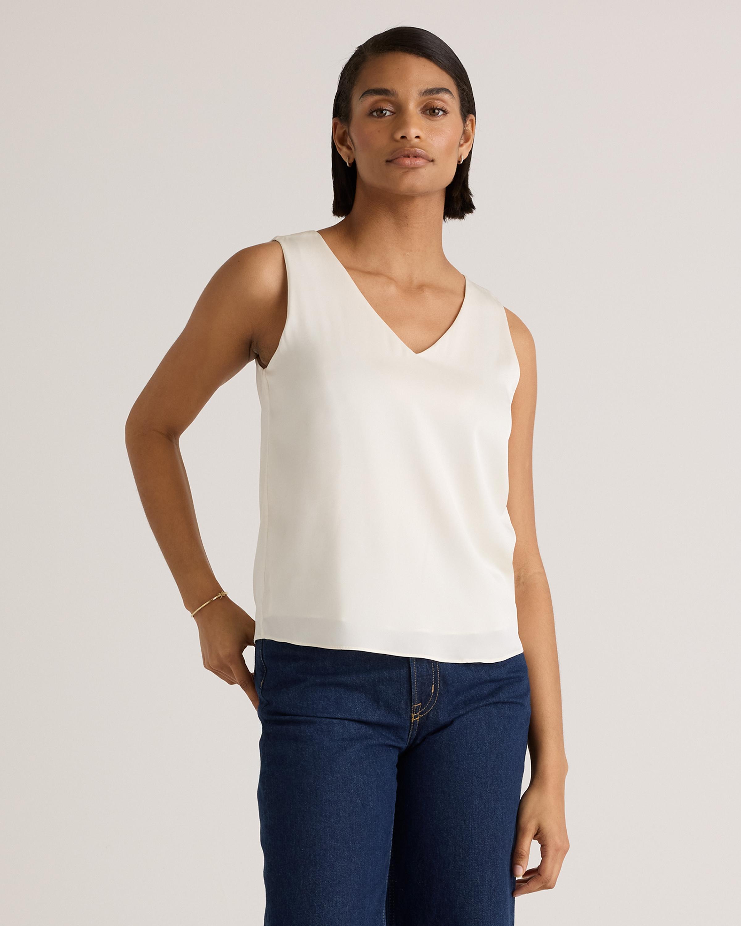 Washable Stretch Silk Tank | Quince Product Image