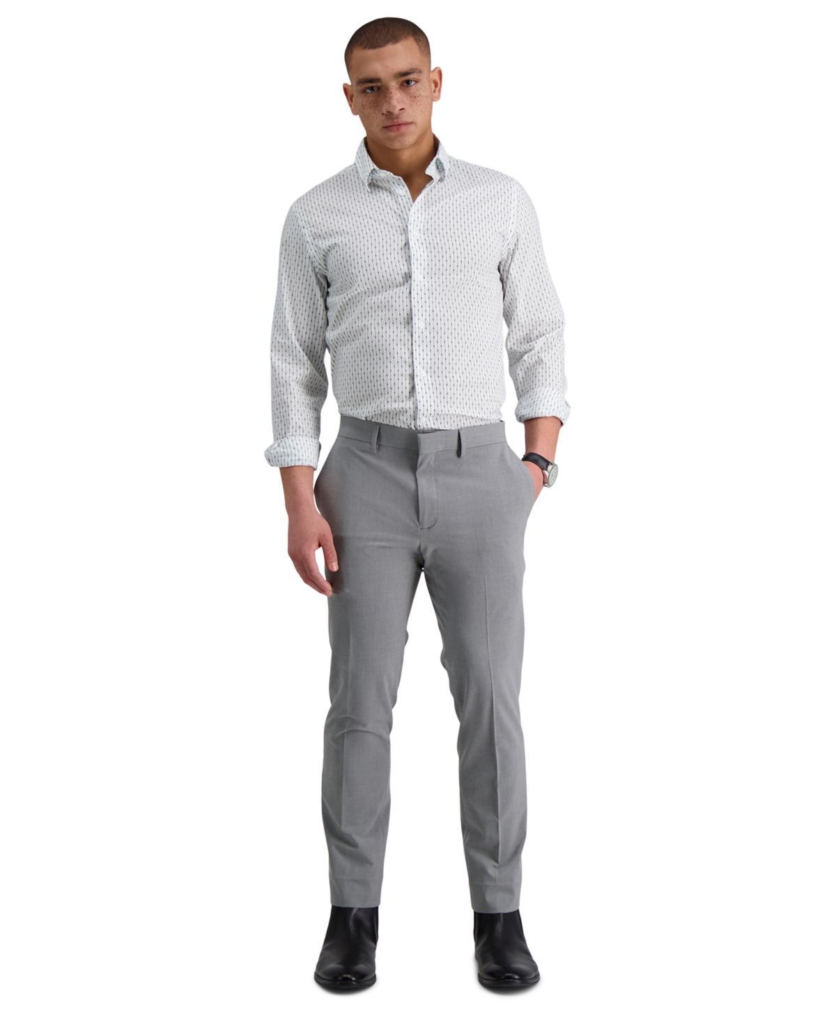 Kenneth Cole Reaction Mens Gabardine Skinny/Extra-Slim Fit Performance Stretch Flat-Front Dress Pants Product Image