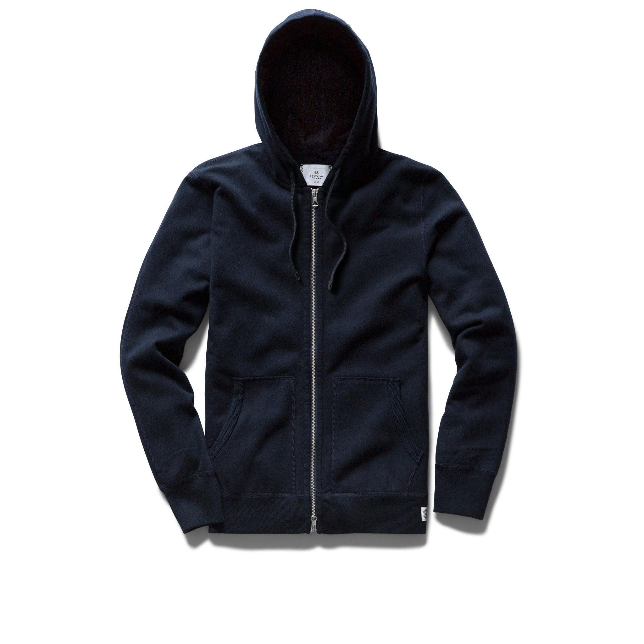 Lightweight Terry Slim Zip Hoodie Male Product Image