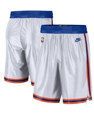 Mens White and Blue New York Knicks 2021/22 Classic Edition Swingman Performance Shorts Product Image