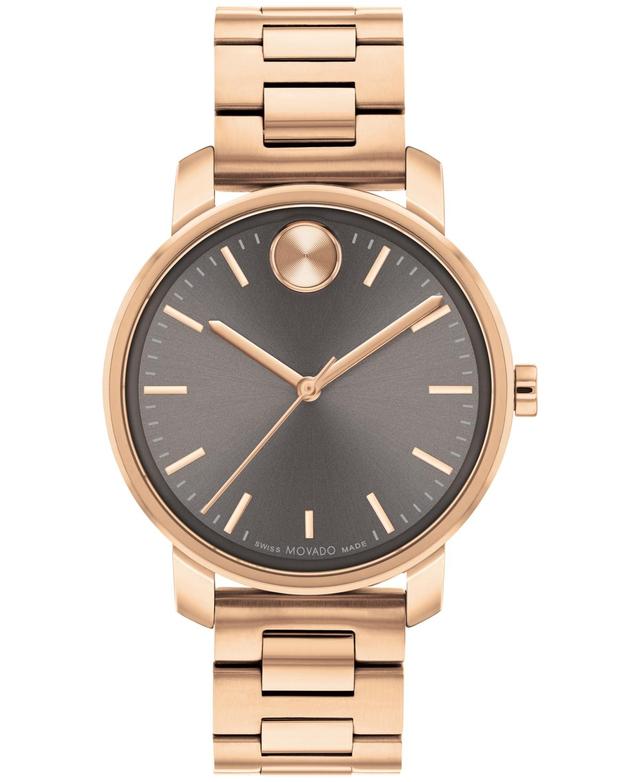 Movado Womens Bold Access Swiss Quartz Ionic Plated Carnation Gold Steel Watch 34mm - Rose-Gold Product Image