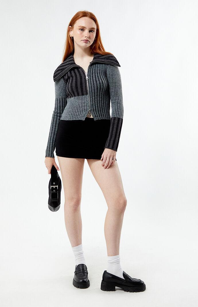 The Ragged Priest Womens Creator Ribbed Knit Cardigan Product Image