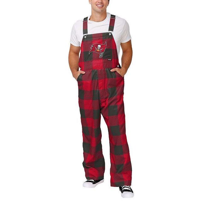 Mens FOCO Tampa Bay Buccaneers Big Logo Plaid Overalls Product Image