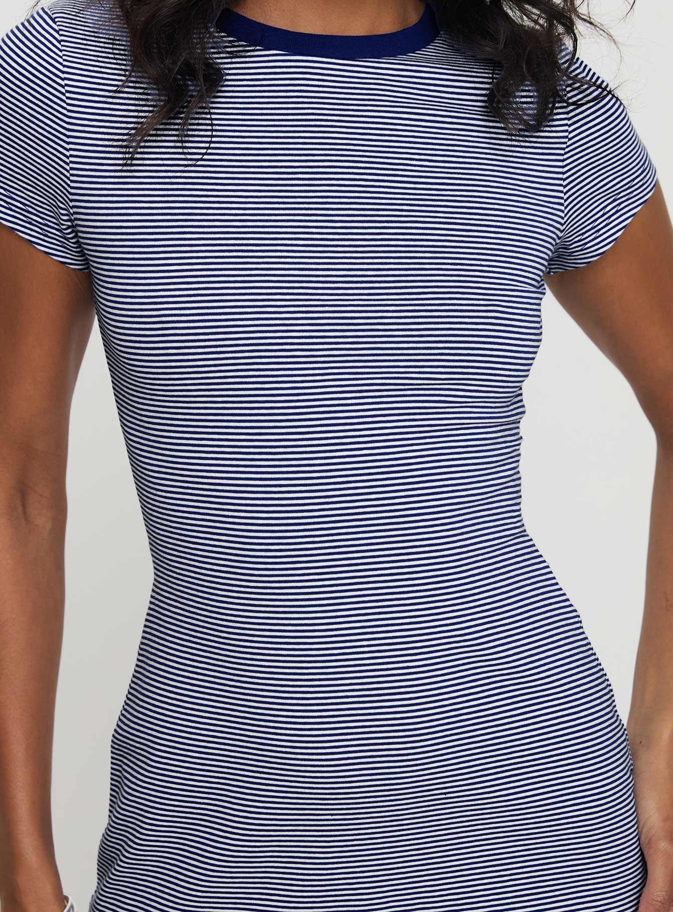 Lex Mini Dress Navy Stripe Product Image