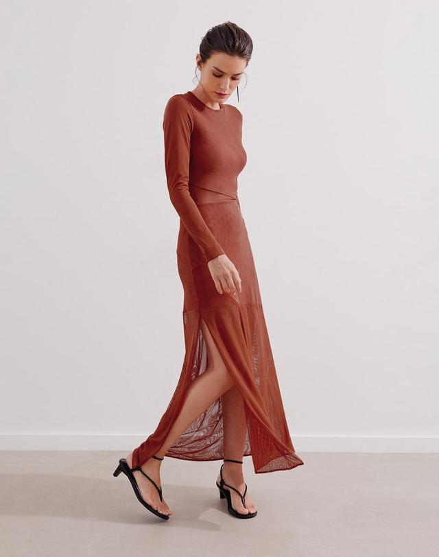 Nora Long Dress (exchange only) - Brick Product Image