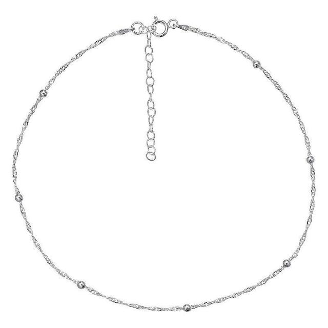 PRIMROSE Sterling Silver Beaded Choker Necklace, Womens, Grey Product Image